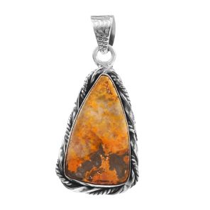 Bumble Bee Jasper 1.4" Sterling Silver Pendant 925 (RS110-168)