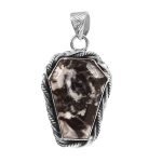 White Buffalo Turquoise 1.25" Sterling Silver Pendant 925 (RS110-186)