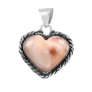 Natrolite (Pink Larimar) 1" Sterling Silver Pendant 925 (RS110-140)