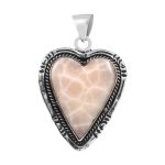 Natrolite (Pink Larimar) 1.5" Sterling Silver Pendant 925 (RS110-131)