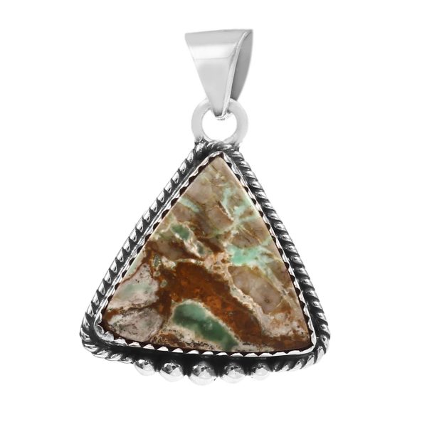 Ribbon Variscite 1" Sterling Silver Pendant 925 (RS110-152)