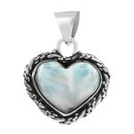 Larimar 1" Sterling Silver Pendant 925 (RS113-8)