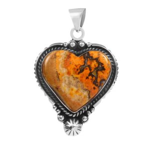 Bumble Bee Jasper 1.5" Sterling Silver Pendant 925 (RS110-208)