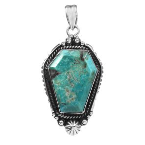 Mohave Turquoise 1.5" Sterling Silver Pendant 925 (RS110-193)