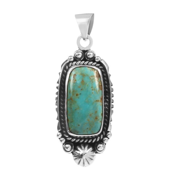 Mohave Turquoise 1.25" Sterling Silver Pendant 925 (RS110-195)