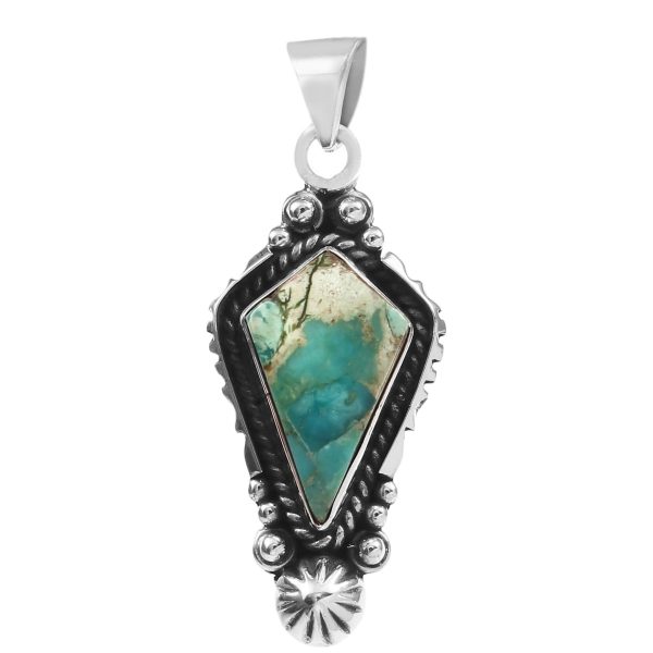 Mohave Turquoise 1.25" Sterling Silver Pendant 925 (RS110-196)