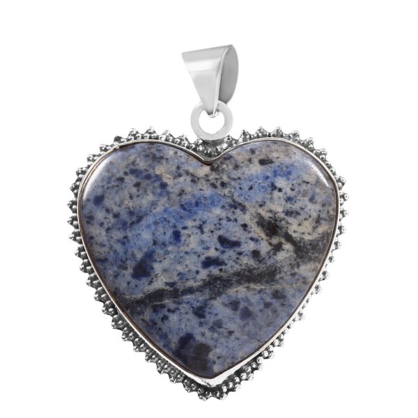 Dumortierite Quartz 1.5" 925 Sterling Silver Pendant (RS113-126)