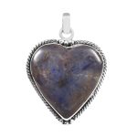 Dumortierite Quartz 1.5" 925 Sterling Silver Pendant (RS113-128)