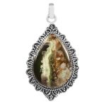 Chrome Chalcedony 2" 925 Sterling Silver Pendant (RS113-130)