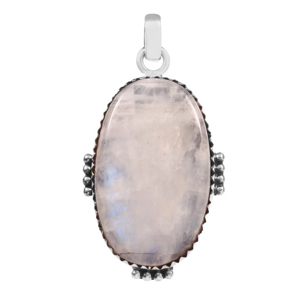 Rainbow Moonstone 1.75" 925 Sterling Silver Pendant (RS113-90)