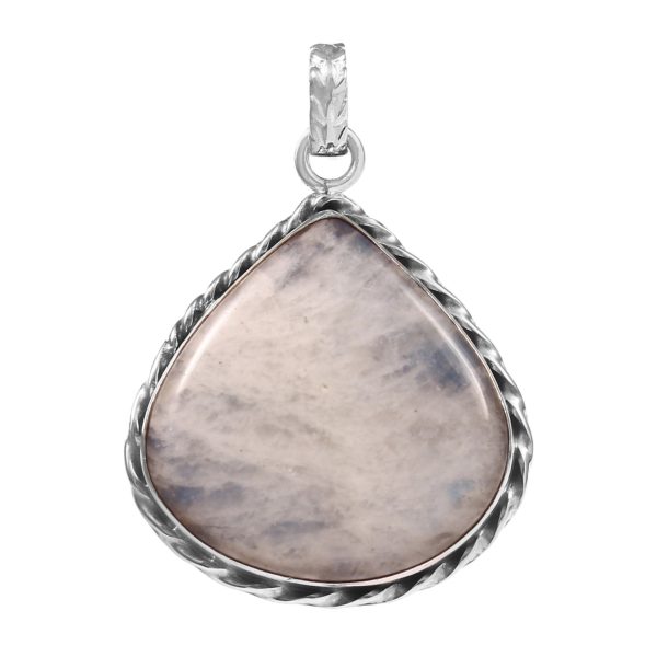 Rainbow Moonstone 1.6" 925 Sterling Silver Pendant (RS113-93)