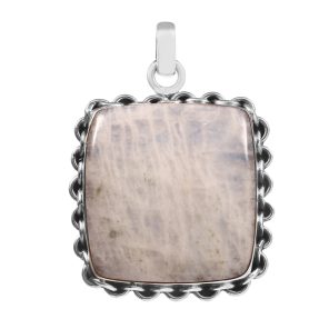 Rainbow Moonstone 1.6" 925 Sterling Silver Pendant (RS113-95)