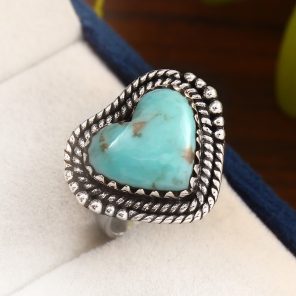 Morenci Turquoise Ring Size US 6 Sterling Silver 925 (RS110-77)