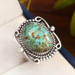 Kingman Turquoise Ring Size US 7 Sterling Silver 925 (RS110-64)