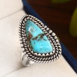 Morenci Turquoise Ring Size US 7 Sterling Silver 925 (RS110-78)