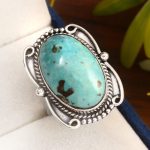Morenci Turquoise Ring Size US 10 Sterling Silver 925 (RS110-79)