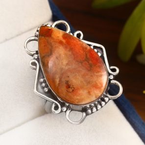 Sponge Coral Ring Size US 9 Sterling Silver 925 (RS110-58)