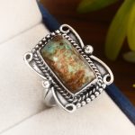 Kingman Turquoise Ring Size US 8 Sterling Silver 925 (RS110-67)