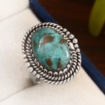 Morenci Turquoise Ring Size US 6 Sterling Silver 925 (RS110-81)