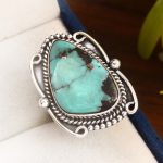 Morenci Turquoise Ring Size US 6 Sterling Silver 925 (RS110-82)