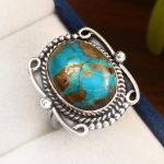 Kingman Turquoise Ring Size US 6 Sterling Silver 925 (RS110-70)