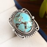 Morenci Turquoise Ring Size US 7 Sterling Silver 925 (RS110-84)