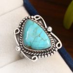 Kingman Turquoise Ring Size US 7 Sterling Silver 925 (RS110-72)