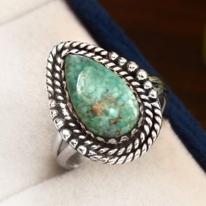 Kingman Turquoise Ring Size US 6 Sterling Silver 925 (RS110-73)