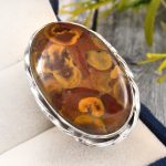 Fruit Jasper Ring Size US 10 925 Sterling Silver (RS113-155)