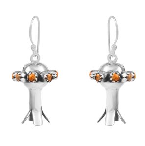 Bumble Bee Jasper Squash Blossom Earring 925 Silver (RS107-6)