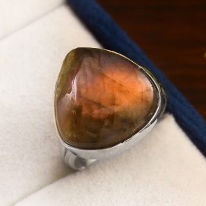 Purple Labradorite Ring Size US 6 Sterling Silver 925 (RS110-101)