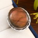 Purple Labradorite Ring Size US 7 Sterling Silver 925 (RS110-96)