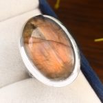 Purple Labradorite Ring Size US 7 Sterling Silver 925 (RS110-97)