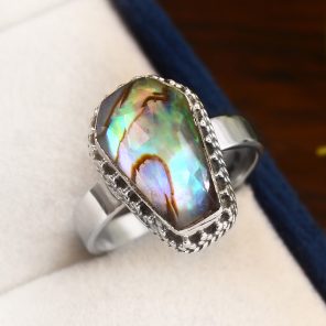 Abalone Doublet Ring Size US 8 Sterling Silver 925 (RS110-47)