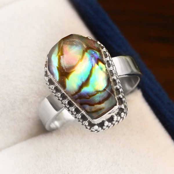 Abalone Doublet Ring Size US 7 Sterling Silver 925 (RS110-50)