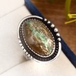 Ribbon Variscite Ring Size US 8 Sterling Silver 925 (RS105-241)