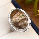Ribbon Variscite Ring Size US 8 Sterling Silver 925 (RS105-242)