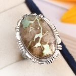 Ribbon Variscite Ring Size US 8 Sterling Silver 925 (RS105-248)