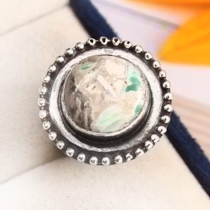 Ribbon Variscite Ring Size US 9 Sterling Silver 925 (RS105-288)