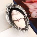 Wild Horse Jasper Ring Size US 8 Sterling Silver 925 (RS109-30)