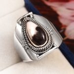 White Buffalo Turquoise Ring Size US 10 Sterling Silver 925 (RS109-20)