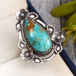 Kingman turquoise Ring Size US 8 Sterling Silver 925 (RS109-44)