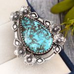 Blue Moon Turquoise Ring Size US 8 Sterling Silver 925 (RS109-42)