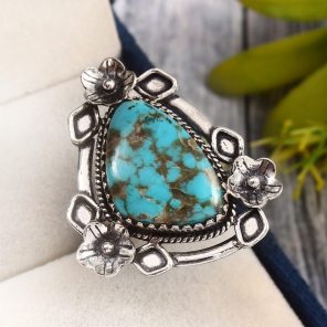 Kingman turquoise Ring Size US 10 Sterling Silver 925 (RS109-45)