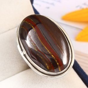 Tiger Iron Ring Size US 11 925 Sterling Silver (RS113-137)
