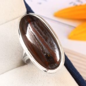 Tiger Iron Ring Size US 9 925 Sterling Silver (RS113-138)
