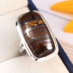Tiger Iron Ring Size US 9 925 Sterling Silver (RS113-139)