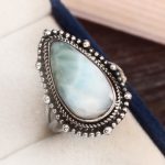 Larimar Ring Size US 8 Sterling Silver 925 (RS110-1)
