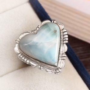 Larimar Ring Size US 7 Sterling Silver 925 (RS110-19)