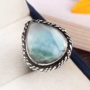 Larimar Ring Size US 8 Sterling Silver 925 (RS110-3)
